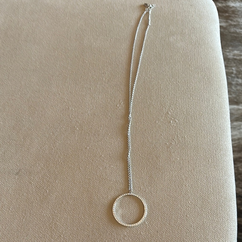 Touchstone Crystal Elegant Circle Pendant Necklace